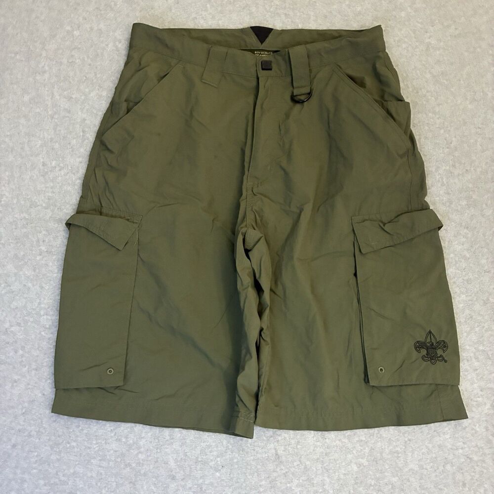 Boy Scouts of America Centennial Nylon Cargo Shorts Olive Green Adult Small